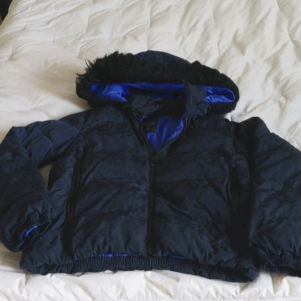 Gap Winter Puffy Blue Hooded jacket Small S